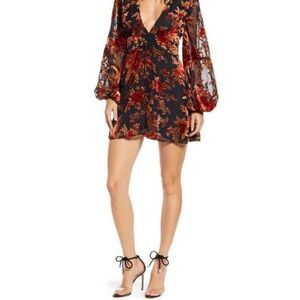 Tiger Mist Etienne Ballon Sleeve Mini Dress New With Tags Size Medium -